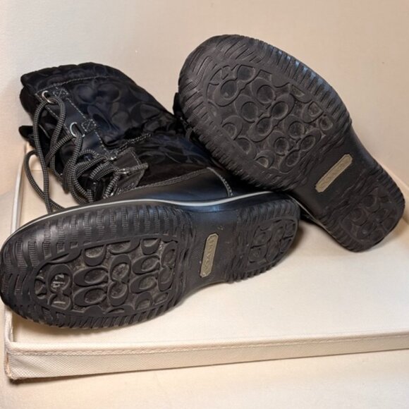 COACH SHAINE Black Nylon Winter Boots, Size 8.5 - Picture 5 of 6